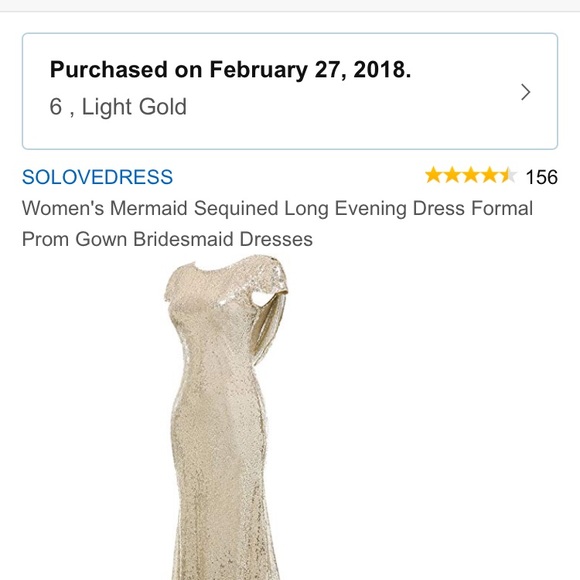 Gold sequin bridesmaid/prom/formal dress. - Picture 1 of 8
